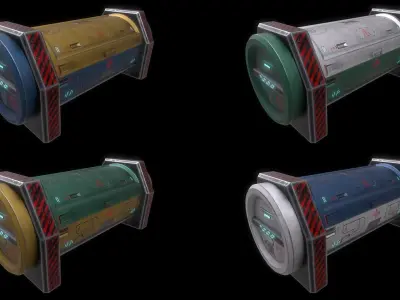 Scifi Crate Openable Door Low-poly 3D model purchase