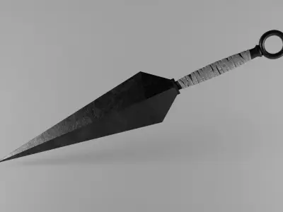 Kunai ninja weapon Low-poly 3D model