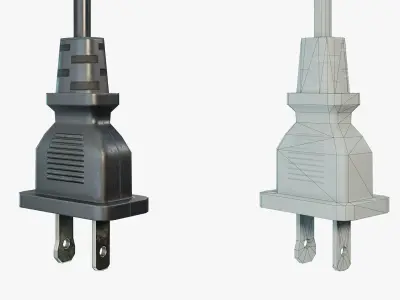 Electrical Plug Type A Low-poly 3D model