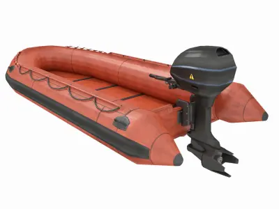 Inflatable Boat - Lifeboat Low-poly 3D model