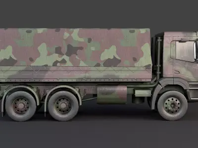 Generic 6x4 Military Camo Truck 3D model