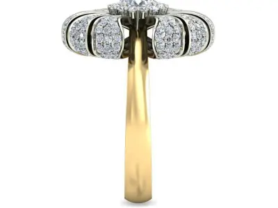 Elegant Antique Silver Ring for Women 3D print model