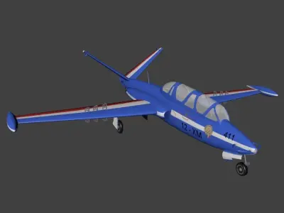 Fouga CM 170 Magister Low-poly 3D model