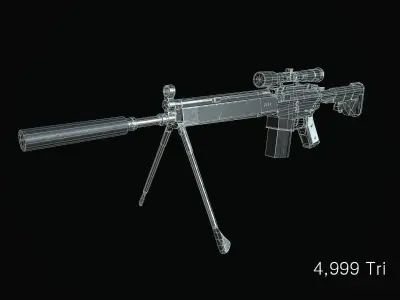 Rifle ar - Low-poly 3D model