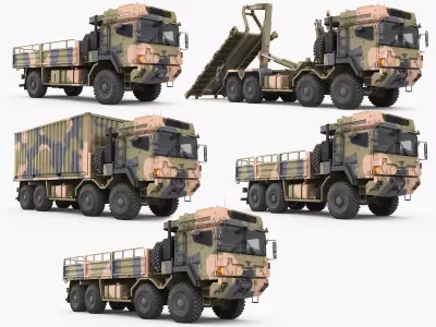 Military armored trucks MAN HX  series 3D Model Pack