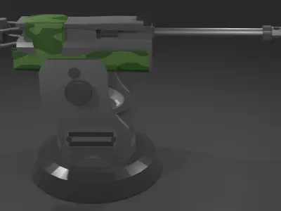 Machine Gun Turret Low-poly 3D model