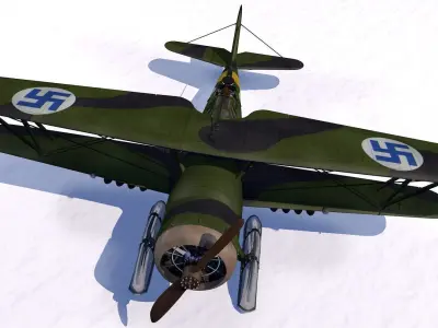 Fokker CX -  Finnish 3D model