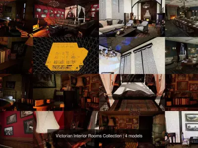 Victorian Interior Rooms Collection 3D Model Pack