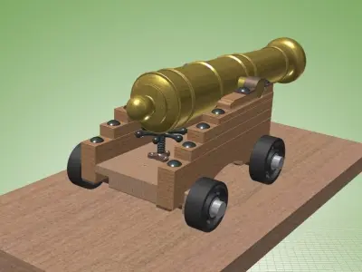 Naval Cannon Free 3D model