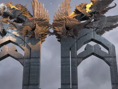 Steampunk Angel arch Grand 3  3D model