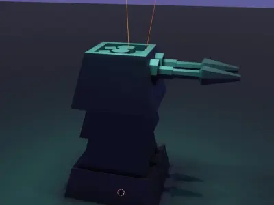 3d gun robot in water Free low-poly 3D model