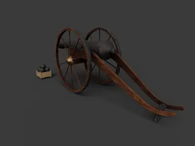 Cannon 3D model 5