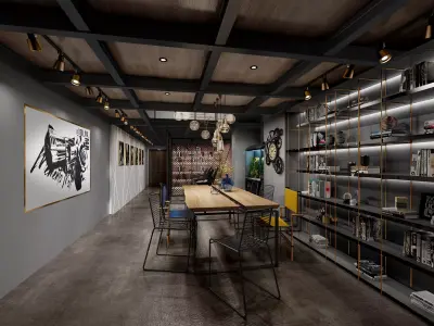office room 3D model 10