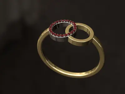 Ring with two wheels 3D print model