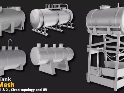 6 Fuel Tank Base Mesh Low-poly 3D model