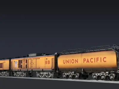 Union Pacific Gas turbine-electric locomotive Low-poly 3D model