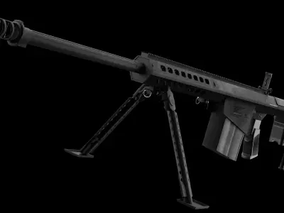 Barret M107 A1 Sniper rifle Low-poly 3D model