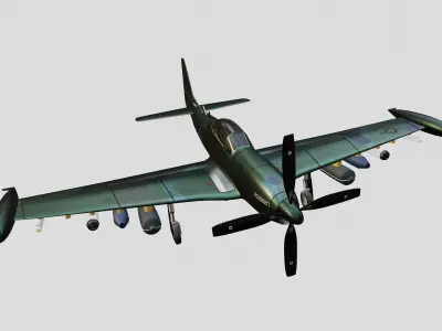 Piper PA-48 Enforcer - That BADASS MUSTANG  - Low-poly 3D model
