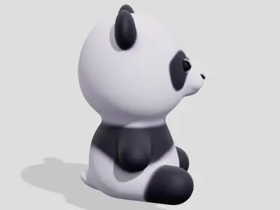 Cute little panda sitting  3D model