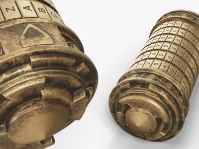 Vintage Da Vinci Cryptex Letter Combination Lock 3D model