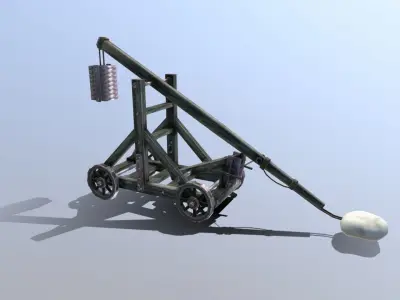 Medieval Trebuchet  Low-poly 3D model