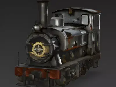 Realistic Rusty Narrow Gauge Mining Locomotive 3D Model Low-poly 3D model