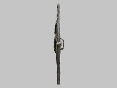 Medieval Fantasy Dragon Steel Shield Low-poly 3D model