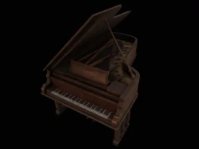 Realistic Custom Concert Grand Piano Free 3D model
