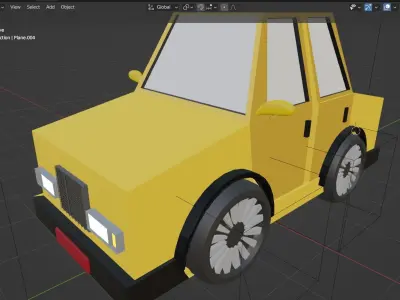 Low pol car model cartoon car Free low-poly 3D model