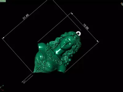 Aphrodite Goddess Pendant 3D Printable Model 3D print model