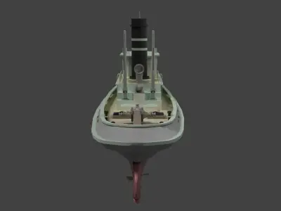  steam boat  Low-poly 3D model