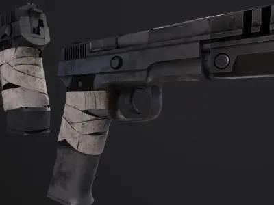 Resident Evil 8 Village Lemi pistol simple and custom hand gun Low-poly 3D model