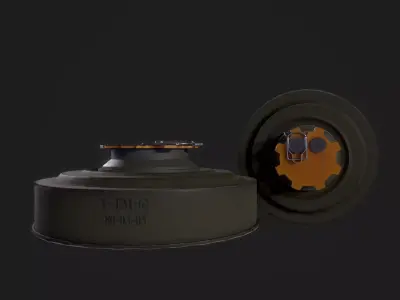 Soviet anti-tank mine TM-62M Low-poly 3D model