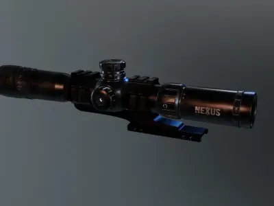 TACTICAL Sniper Scope Game Ready Low-poly 3D model