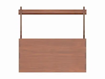 Vintage wooden portable toolbox chest 3D model