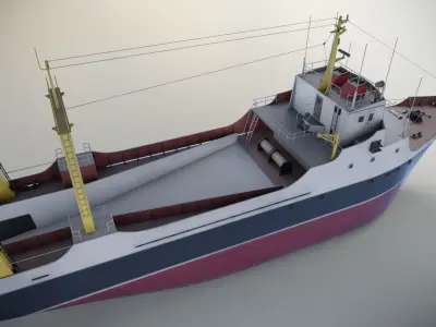 Fishing Vessel Low-poly 3D model by MinoD