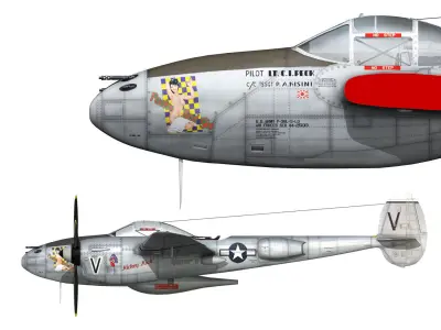 Lockheed P-38 Lightning - Pecks Bad Girl 3D model