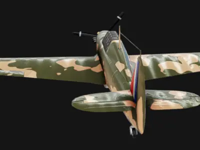 Hawker Hurricane Low-poly 3D model