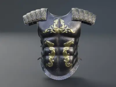 Lorica musculata Low-poly 3D model
