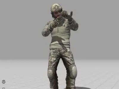 Military Army Soldier 3d Gaming Character Low-poly 3D model