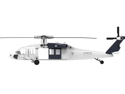 Helicopter Sikorsky UH-60 Low-poly 3D model