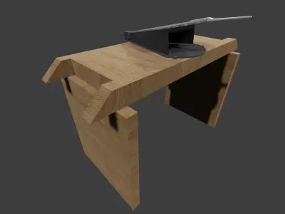 low poly medieval blacksmith bellow Free low-poly 3D model