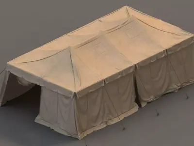 military tent Low-poly 3D model shop
