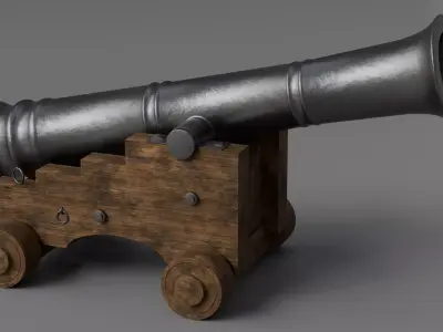 Antique Naval Cannon - High Poly PBR 3D Model 3D model