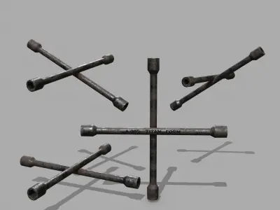 Lug Wrench Low-poly 3D model shop