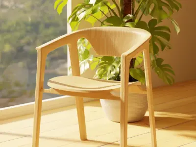 Wooden Chair furniture decoration PBR Free 3D model