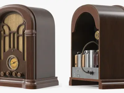 Atwater Kent 206-X Vintage Radio Receiver Brown 3D model