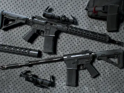 AR 15 Low-poly 3D model