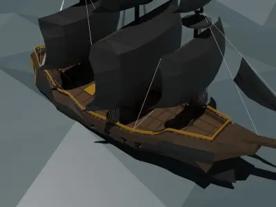 Low Poly Pirate Ship Low-poly 3D model order