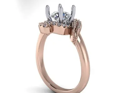 Vintage Classic Bypass Antique Ladies Ring Jewelry 3D print model